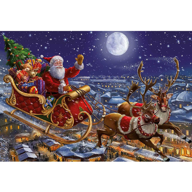 Ingooood Wooden Jigsaw Puzzle 1000 Piece - Christmas gifts being distributed - Ingooood jigsaw puzzle 1000 piece