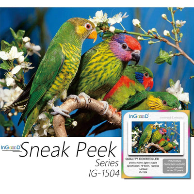 Ingooood-Jigsaw Puzzle 1000 Pieces-Sneak Peek Series-Lorikeet_IG-1504 Entertainment Toys for Adult Graduation or Birthday Gift Home Decor - Ingooood jigsaw puzzle 1000 piece