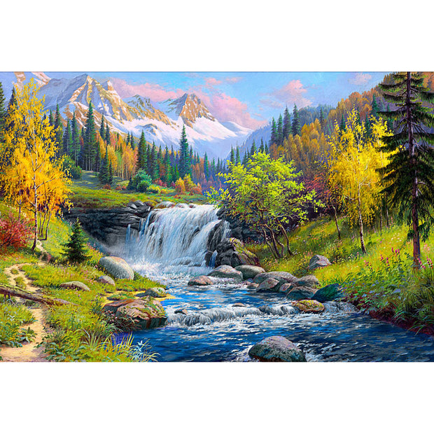 Ingooood Wooden Jigsaw Puzzle 1000 Piece - Spring under the Snowy Mountains - Ingooood jigsaw puzzle 1000 piece