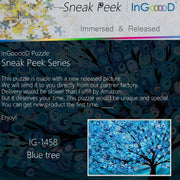 Ingooood-Jigsaw Puzzle 1000 Pieces-Sneak Peek Series-Blue tree_IG-1458 Entertainment Toys for Adult Graduation or Birthday Gift Home Decor - Ingooood