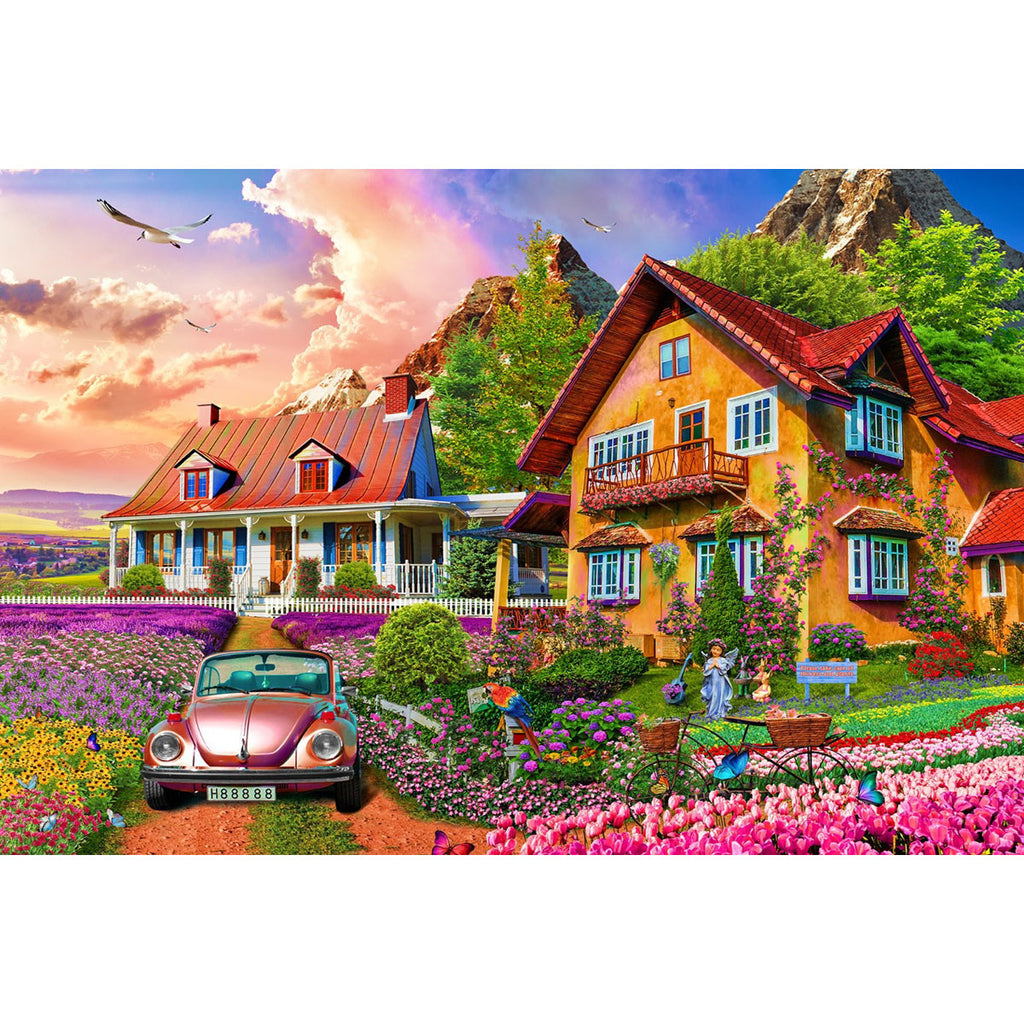 1000 Piece Seaside Flower House Jigsaw Puzzle – Finished Size 26.75x19.75 Inches, For Adults