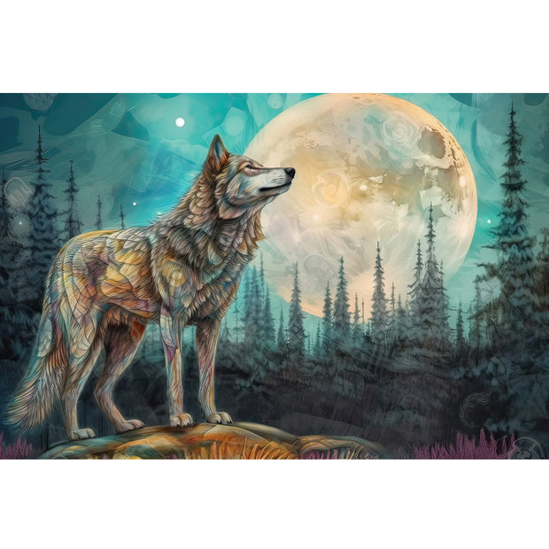 Ingooood Wooden Jigsaw Puzzle 1000 Piece - Full moon night - Ingooood jigsaw puzzle 1000 piece