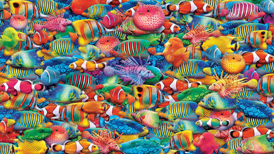 Ingooood Wooden Jigsaw Puzzle 1000 Piece - Multicolored fish - Ingooood jigsaw puzzle 1000 piece