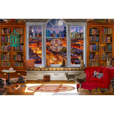 Ingooood Wooden Jigsaw Puzzle 1000 Piece - Moonlight in the Study - Ingooood jigsaw puzzle 1000 piece