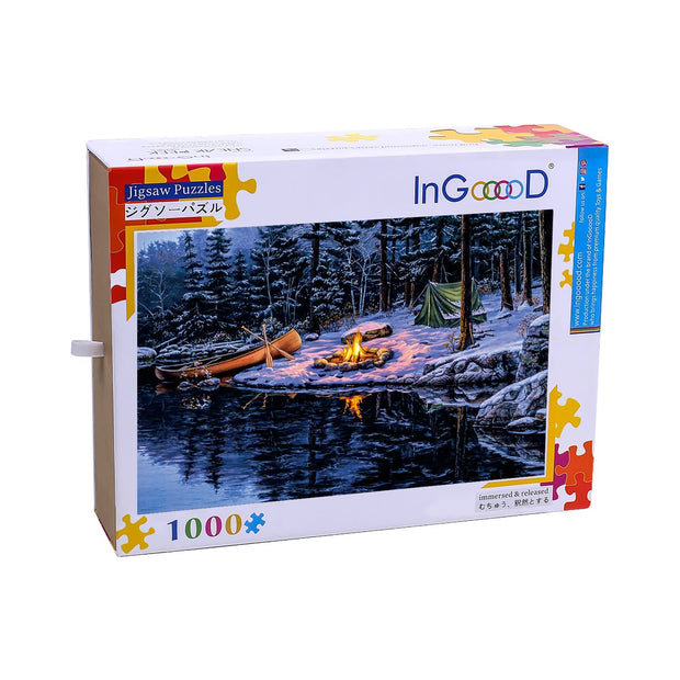 Ingooood Wooden Jigsaw Puzzle 1000 Pieces for Adult-Winter campfire - Ingooood jigsaw puzzle 1000 piece