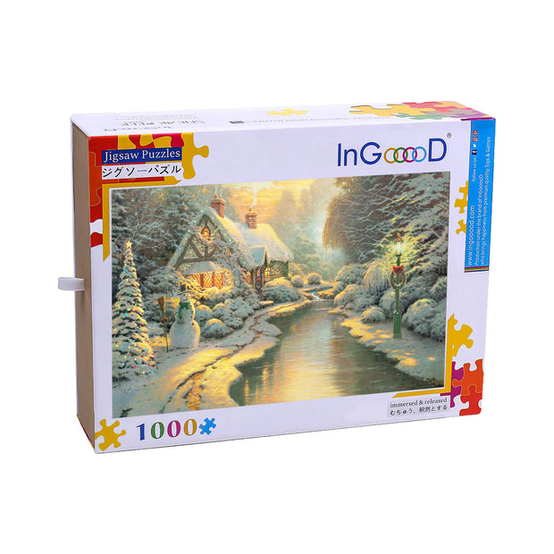 Ingooood Wooden Jigsaw Puzzle 1000 Piece for Adult-Christmas by the lake - Ingooood jigsaw puzzle 1000 piece