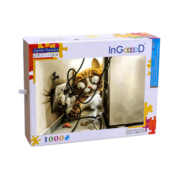 Ingooood Wooden Jigsaw Puzzle 1000 Piece - Messy cat - Ingooood jigsaw puzzle 1000 piece