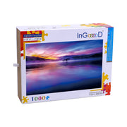 Ingooood Wooden Jigsaw Puzzle 1000 Pieces for Adult- Lake at dusk - Ingooood jigsaw puzzle 1000 piece