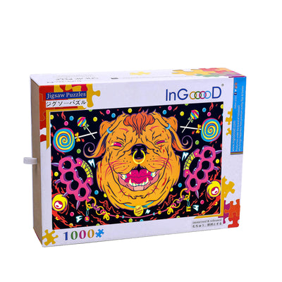 Ingooood Wooden Jigsaw Puzzle 1000 Piece - Abstract Dog - Ingooood jigsaw puzzle 1000 piece