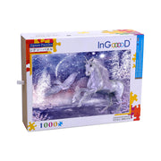 Ingooood Wooden Jigsaw Puzzle 1000 Pieces - Ice unicorn - Ingooood jigsaw puzzle 1000 piece