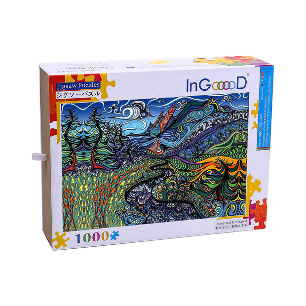 Ingooood Wooden Jigsaw Puzzle 1000 Piece - Psychedelic world - Ingooood jigsaw puzzle 1000 piece