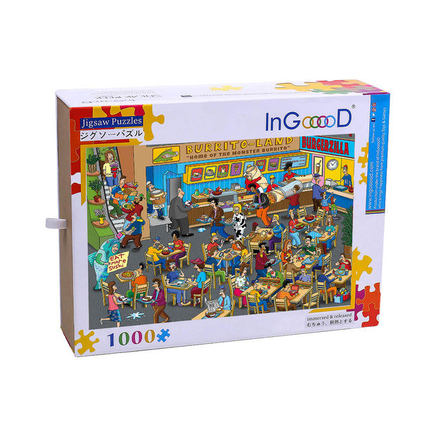 Ingooood Wooden Jigsaw Puzzle 1000 Pieces - Food court - Ingooood jigsaw puzzle 1000 piece