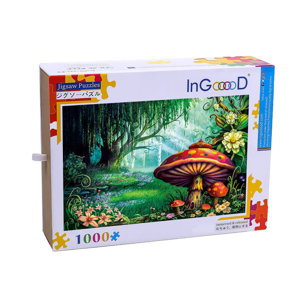 Ingooood Wooden Jigsaw Puzzle 1000 Pieces for Adult-Cartoon mushroom house - Ingooood jigsaw puzzle 1000 piece