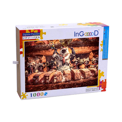 Ingooood Wooden Jigsaw Puzzle 1000 Piece - Cat defense - Ingooood jigsaw puzzle 1000 piece