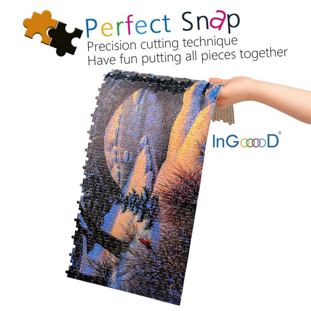Ingooood-Jigsaw Puzzle 1000 Pieces-Sneak Peek Series-Winter Stream - Ingooood jigsaw puzzle 1000 piece