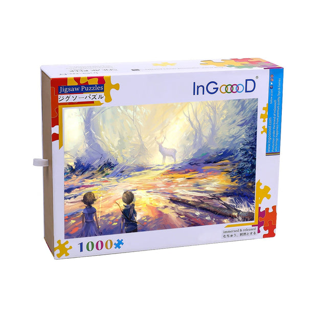 Ingooood Wooden Jigsaw Puzzle 1000 Pieces for Adult-Deer in the forest - Ingooood jigsaw puzzle 1000 piece