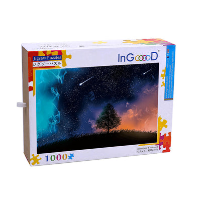 Ingooood Wooden Jigsaw Puzzle 1000 Piece - Tree Uunder Starry Sky - Ingooood jigsaw puzzle 1000 piece