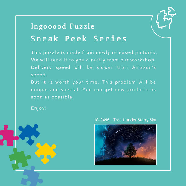 Ingooood Wooden Jigsaw Puzzle 1000 Piece - Tree Uunder Starry Sky - Ingooood jigsaw puzzle 1000 piece