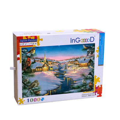 Ingooood Wooden Jigsaw Puzzle 1000 Piece - Peaceful Village - Ingooood jigsaw puzzle 1000 piece