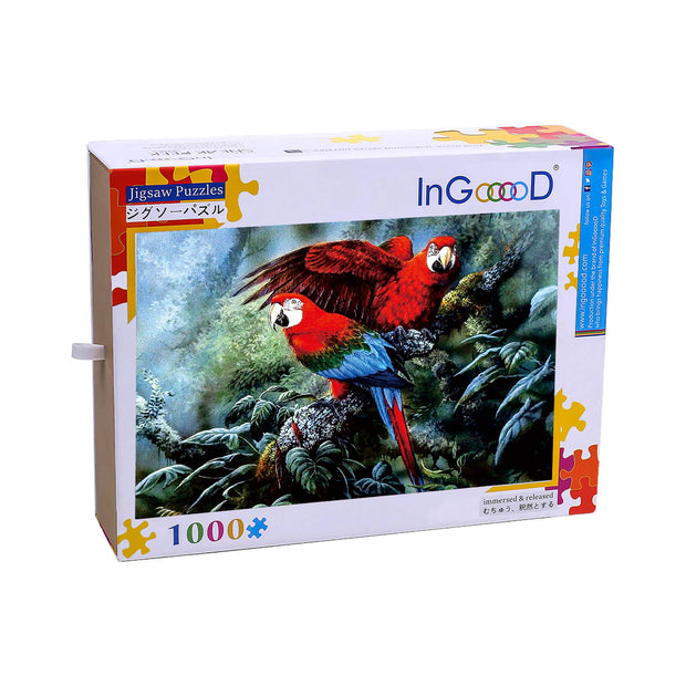 Ingooood Wooden Jigsaw Puzzle 1000 Pieces - Parrot in the forest - Ingooood jigsaw puzzle 1000 piece