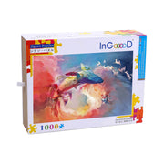 Ingooood Wooden Jigsaw Puzzle 1000 Pieces for Adult-Fantasy Color Whale - Ingooood jigsaw puzzle 1000 piece
