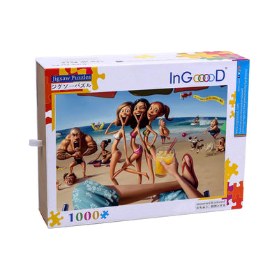 Ingooood Wooden Jigsaw Puzzle 1000 Piece - Beach party - Ingooood jigsaw puzzle 1000 piece