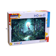 Ingooood Wooden Jigsaw Puzzle 1000 Pieces for Adult-Elk in the night light - Ingooood jigsaw puzzle 1000 piece
