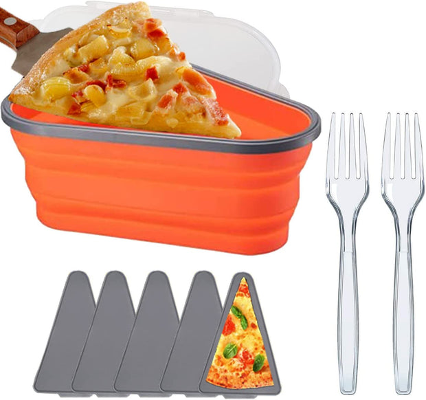 PIZZA PACK The Perfect Reusable Pizza Storage Container with 5 Microwavable  Serving Trays - BPA-Free Adjustable Pizza Slice Container to Organize 