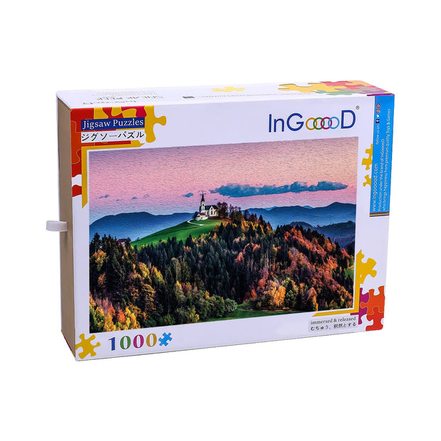 Ingooood Wooden Jigsaw Puzzle 1000 Pieces for Adult- Castle at dusk - Ingooood jigsaw puzzle 1000 piece