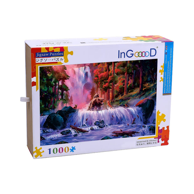 Ingooood Wooden Jigsaw Puzzle 1000 Pieces for Adult-Brown bear hunting - Ingooood jigsaw puzzle 1000 piece