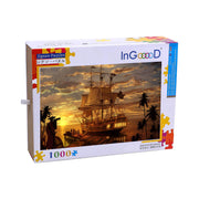 Ingooood Wooden Jigsaw Puzzle 1000 Pieces-Pirate ship unloading- Entertainment Toys for Adult Special Graduation or Birthday Gift Home Decor - Ingooood jigsaw puzzle 1000 piece