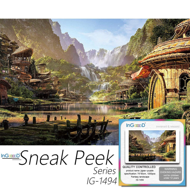 Ingooood-Jigsaw Puzzle 1000 Pieces-Sneak Peek Series-Fantasy landscape_IG-1494 Entertainment Toys for Adult Graduation or Birthday Gift Home Decor - Ingooood