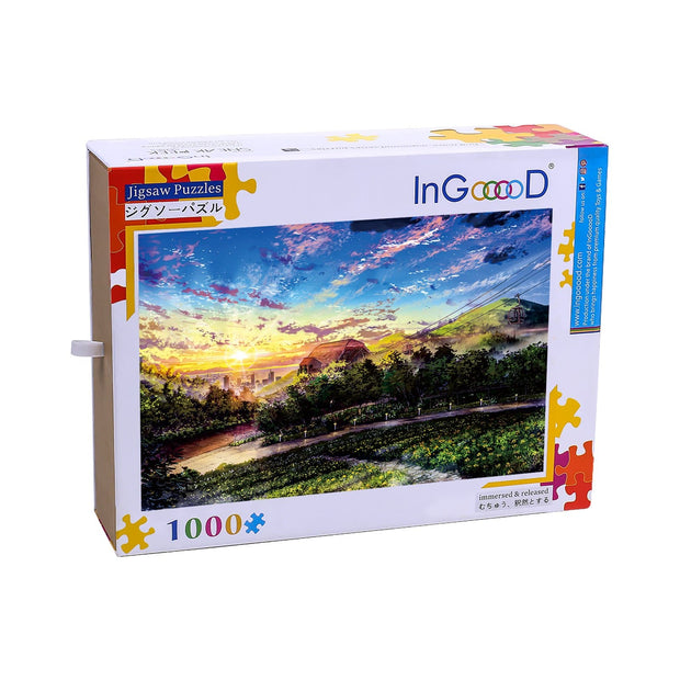 Ingooood Wooden Jigsaw Puzzle 1000 Pieces for Adult-Sunrise cable car - Ingooood jigsaw puzzle 1000 piece