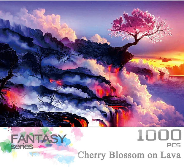 Ingooood-Jigsaw Puzzle 1000 Pieces-Fantasy Series-Cherry Blossom on Lava - Ingooood jigsaw puzzle 1000 piece