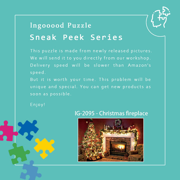 Ingooood Wooden Jigsaw Puzzle 1000 Pieces - Christmas fireplace - Ingooood jigsaw puzzle 1000 piece