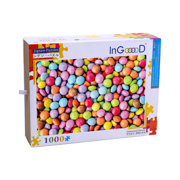 Ingooood Wooden Jigsaw Puzzle 1000 Piece - Rainbow Candy - Ingooood jigsaw puzzle 1000 piece