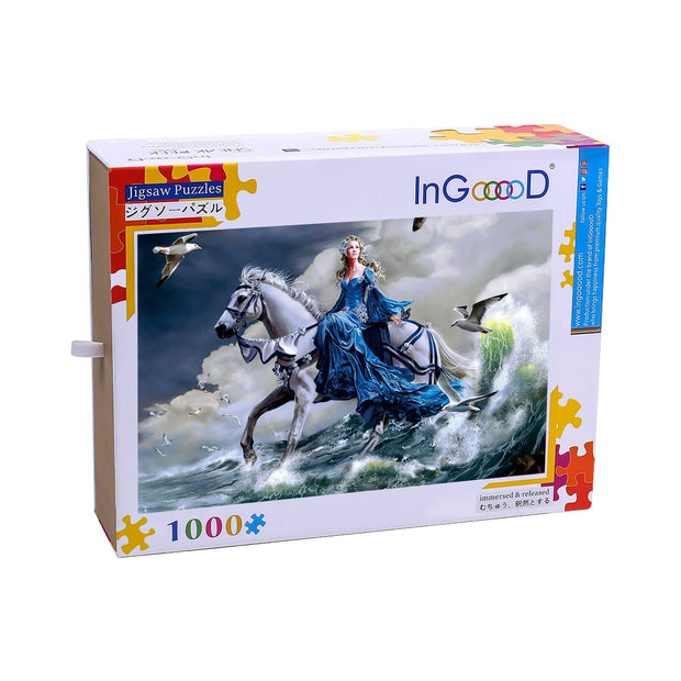 Ingooood Wooden Jigsaw Puzzle 1000 Pieces for Adult- Walking on the sea - Ingooood jigsaw puzzle 1000 piece