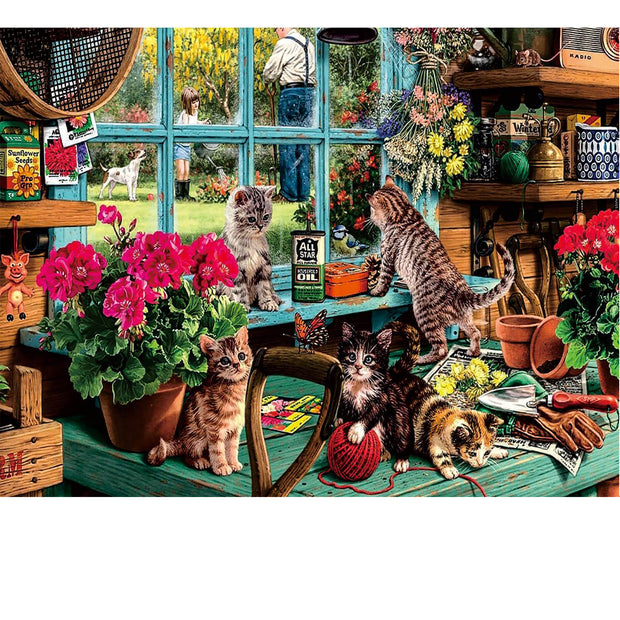 Ingooood Wooden Jigsaw Puzzle 1000 Pieces - Naughty cat - Ingooood jigsaw puzzle 1000 piece