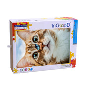 Ingooood Wooden Jigsaw Puzzle 1000 Piece - Surprised Cute Kitten - Ingooood jigsaw puzzle 1000 piece