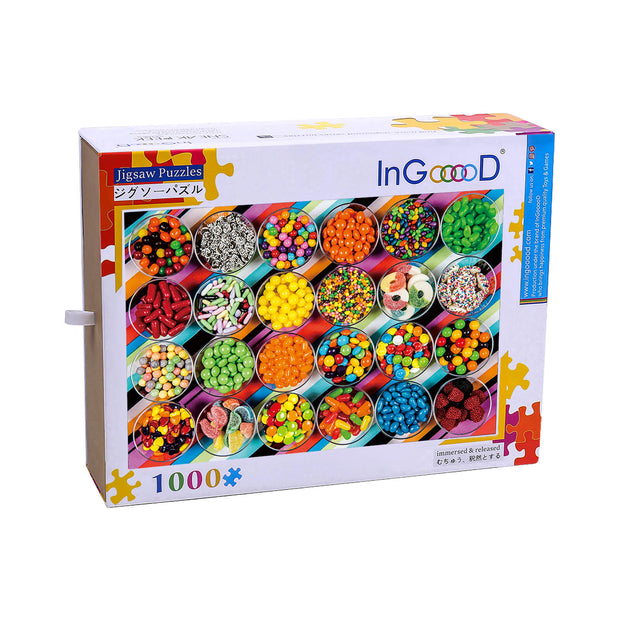 Ingooood Wooden Jigsaw Puzzle 1000 Piece - Colorful Candy - Ingooood jigsaw puzzle 1000 piece