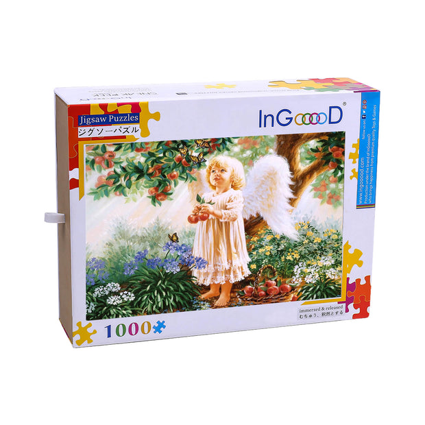 Ingooood Wooden Jigsaw Puzzle 1000 Pieces - Girl under the apple tree - Ingooood jigsaw puzzle 1000 piece