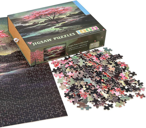 Ingooood-Jigsaw Puzzle 1000 Pieces-Tranquil Series-Single Tree in The Creek - Ingooood jigsaw puzzle 1000 piece