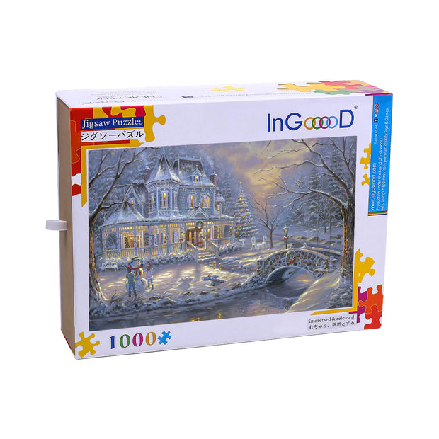 Ingooood Wooden Jigsaw Puzzle 1000 Piece for Adult-Make a Snowman - Ingooood jigsaw puzzle 1000 piece