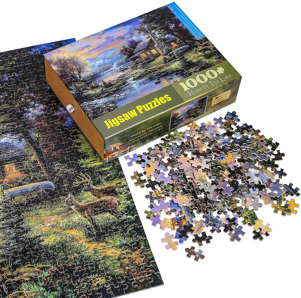 Ingooood- Jigsaw Puzzles 1000 Pieces for Adult- Tranquil Series- Home by The Lake - Ingooood jigsaw puzzle 1000 piece