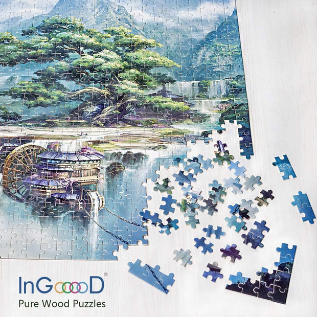 Ingooood Wooden Jigsaw Puzzle 1000 Pieces for Adult - City of Machine Operated - Ingooood jigsaw puzzle 1000 piece