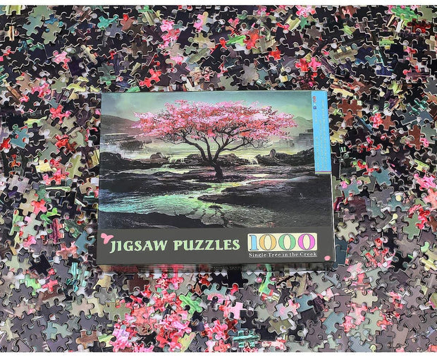 Ingooood-Jigsaw Puzzle 1000 Pieces-Tranquil Series-Single Tree in The Creek - Ingooood jigsaw puzzle 1000 piece