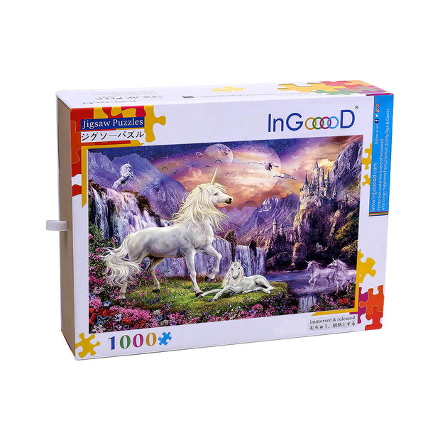 Ingooood Wooden Jigsaw Puzzle 1000 Pieces - Home of the Unicorn - Ingooood jigsaw puzzle 1000 piece