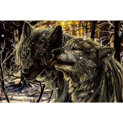 Ingooood Wooden Jigsaw Puzzle 1000 Pieces for Adult- Grey Wolves - Ingooood jigsaw puzzle 1000 piece