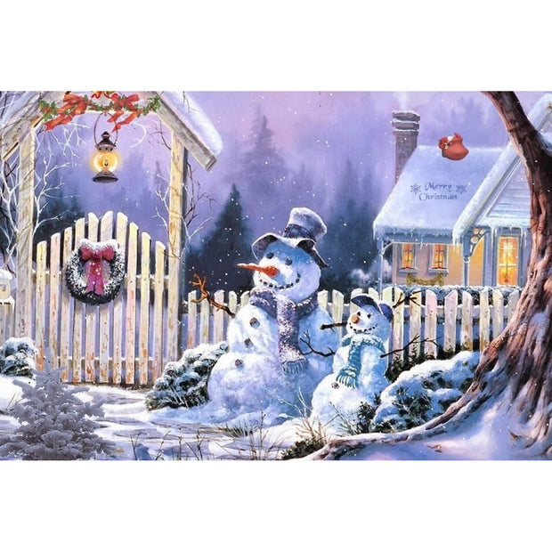 Ingooood Wooden Jigsaw Puzzle 1000 Pieces-Snowman in front of the house-Entertainment Toys for Adult Special Graduation or Birthday Gift Home Decor - Ingooood jigsaw puzzle 1000 piece