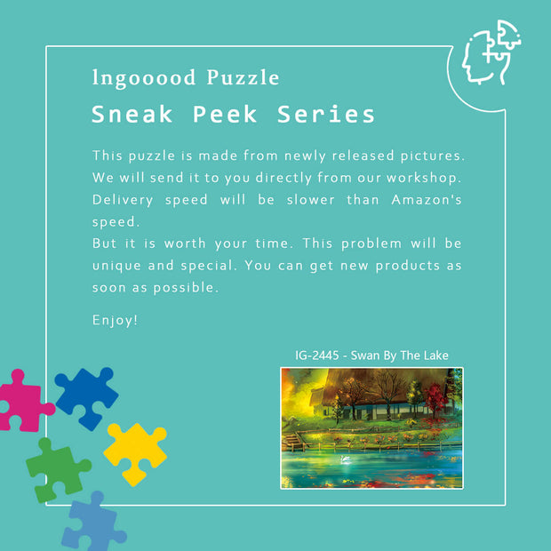 Ingooood Wooden Jigsaw Puzzle 1000 Piece - Swan By The Lake - Ingooood jigsaw puzzle 1000 piece